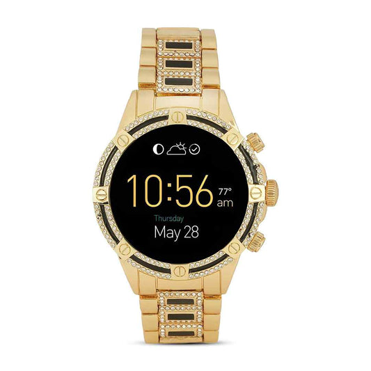 LX INDIA Smart Watch PunnkFunnk GEN 18 Amoled Display Luxury Stainless Steel Smart Watch for Men and Women Gold