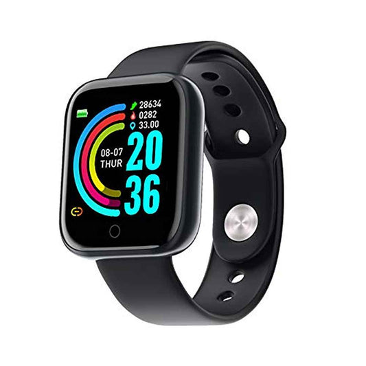 LX INDIA Smart Watch PunnkFunnk Y68 Smart Watch for Men Black