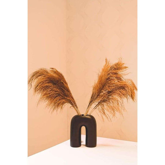 LX INDIA vases Purezento Beautiful Ceramic Decorative Oslo Vases  (Black Single Vase)