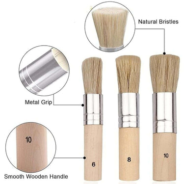 LXINDIA Painting Brush Qatalitic 3 pcs Stencil Brushes Set