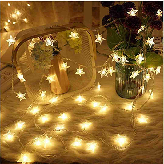 LX INDIA lights Quace 14 Led Stars Fairy String Light for Indoor Outdoor Decoration (Small Star)(Pack of 1)