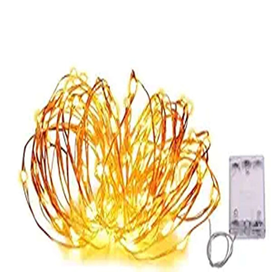 LX INDIA lights Quace Copper String Led Light 10M 100 LED(Warm White, 4 Units)