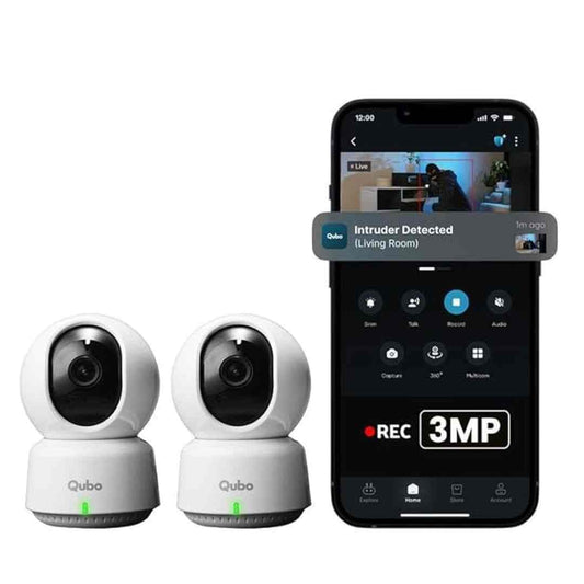 LX INDIA wifi cctv camera Qubo Smart 360° 3MP [2K] Wi-Fi Security Camera [Pack of 2]
