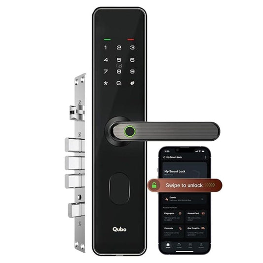 LX INDIA Smart Lock QUBO Smart Door Lock Select from Hero Group (2025 Edition BLACK)