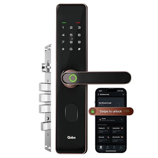 LX INDIA Smart Lock QUBO Smart Door Lock Select from Hero Group (2025 Edition COPPER)