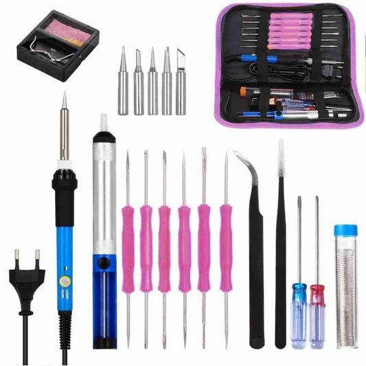 LX INDIA soldering iron QUICK SENSE Adjustable Temperature Soldering Iron Kit (Pack of 18 Pcs)