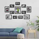 LXINDIA photo frame RANDOM Synthetic Photo Frame Set For Wall (12 Individual Photo Frames Black)