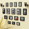 LXINDIA photo frame RANDOM Synthetic Photo Frame Set For Wall (16 Individual Photo Frames Black)