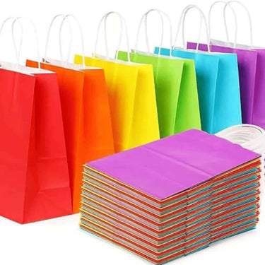 LXINDIA Bag RanGit Bhumi 12 pcs Color Paper Bags 9x11x4 in 12 pcs Multicolor