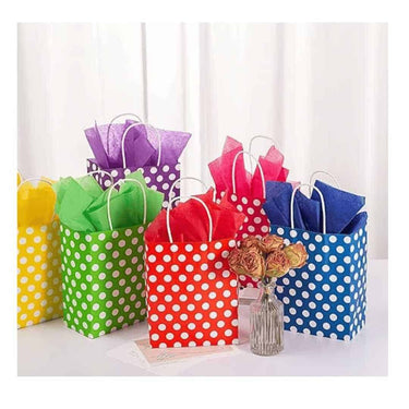 LXINDIA Bag RanGit Bhumi Gift Bags 12pcs Polka Dots Paper Bags 8x10x4 inch Party Favor Goodie Bags