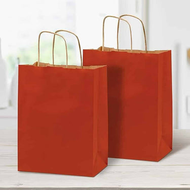 LXINDIA Bag RanGit Bhumi Gift Bags Red Paper Bags for Return Gifts 10pcs 8 4 10 Inch