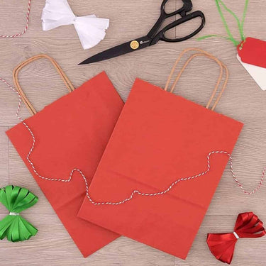 LXINDIA Bag RanGit Bhumi Gift Bags Red Paper Bags for Return Gifts 10pcs 8 4 10 Inch