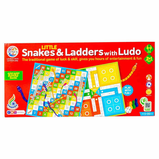 LX INDIA Ludo Game RATNA'S Game Snakes and Ladders with Ludo 2 In 1(Multicolour),5 years and up(PACK OF 2)