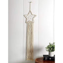 LXINDIA Wall Hanging Ravaiyaa Attitude is everything 2 PC Star and Moon Macrame Wall Tapestry (Beige)