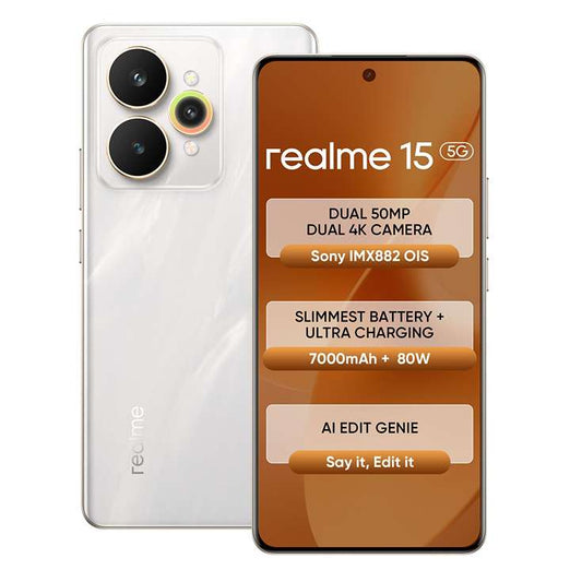 LX INDIA Mobile Phones realme 15 5G Smartphone 8+256GB Silver