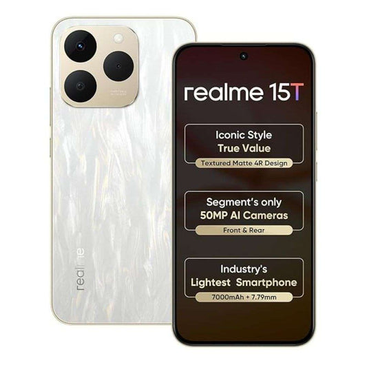 LX INDIA Mobile Phones realme 15T 5G Smartphone 8GB 128 GB Silver