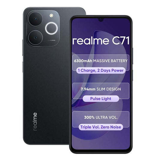 LX INDIA Mobile Phones realme C71 4G Smartphone 6GB+128GB Black