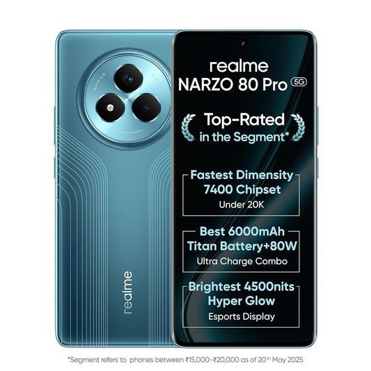 LX INDIA Mobile Phones realme NARZO 80 Pro 5G (Racing Green,8GB+256GB)