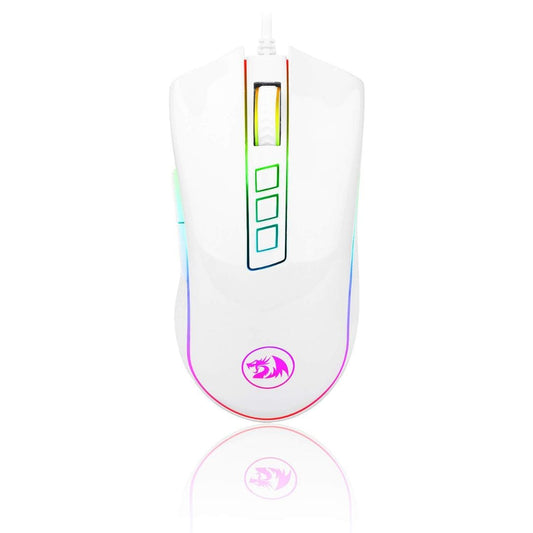 LX INDIA Mice Redragon M711 Cobra Gaming USB Mouse with 16.8 Million RGB Color Backlit, 10,000 Dpi, White