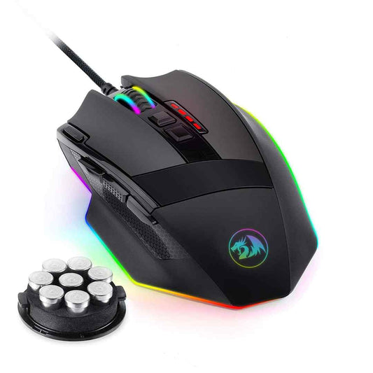 LX INDIA Mice Redragon Mammoth M801 Wired Laser Gaming Mouse 16400 DPI (Black)