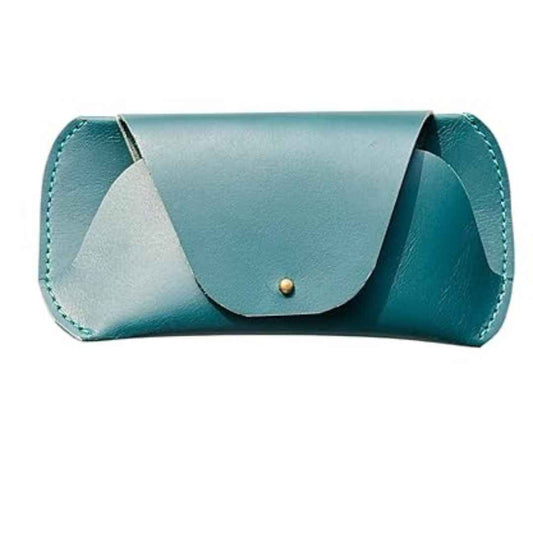 LX INDIA Sunglass Case Revmark Leather Unisex Sunglasses Case Turquoise Blue
