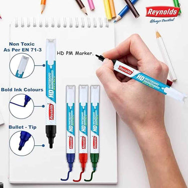 LXINDIA marker Reynolds Bold Hd White Board Marker Pen (10Ct Blue)