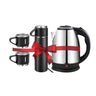 LX INDIA Kettle and Flask with Cups Combo RFV1 3 in 1 Combo Set Electric Kettle Stainless Steel and Vaccum Flask Set with 2 Cups for boiling Water