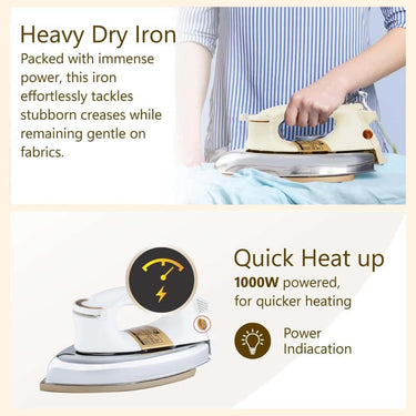 LXINDIA Cloth Iron Rico 1000W Heavy Weight Dry Iron Press