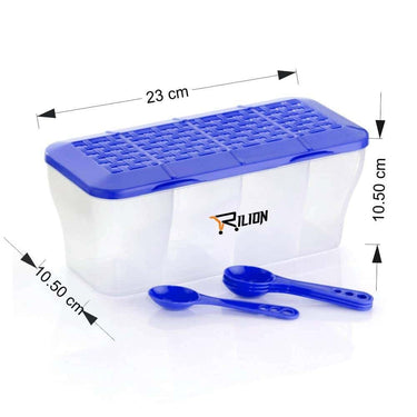 LXINDIA Containers RILION Multipurpose Plastic 4 In 1 Masala Box