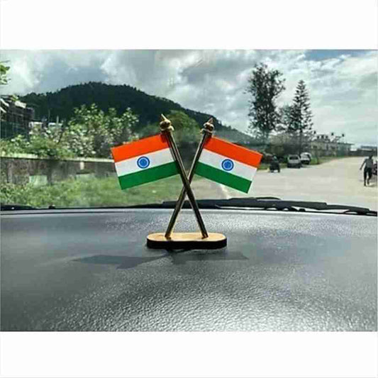 LX INDIA National Flag Rockford Car Dashboard Flag