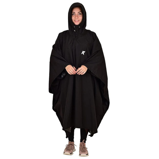 LXINDIA RainCoat Black Rocksport Unisex Outdoor Rain Poncho for Adult - One Size Fits Most