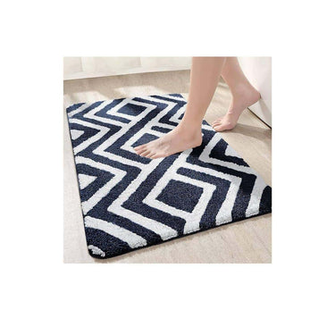 LXINDIA mats Roseate Egyptian Super Soft (40x60 cm) Microfibre Bath Mat (Blue) Pack of 1