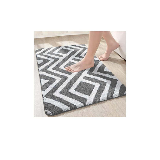 LXINDIA mats Roseate Egyptian Super Soft Microfibre Bath Mat  (40x60 cm)  Grey Pack of 1