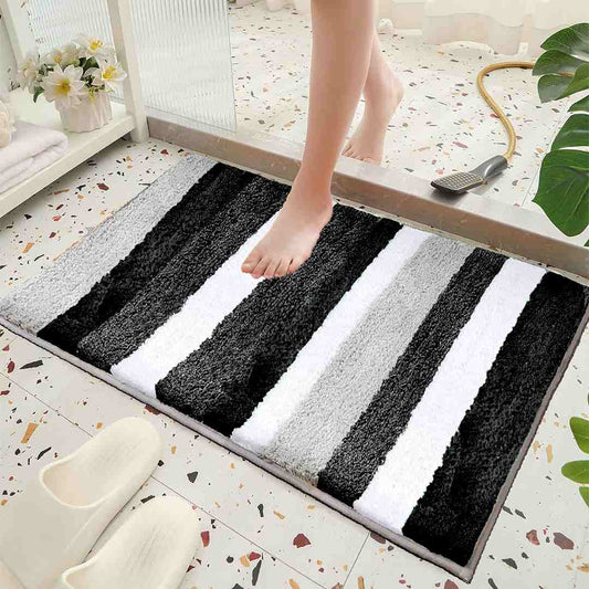 LX INDIA bath mat Roseate Luxury Super Soft Bath Mat (Black) (Pack of 1)