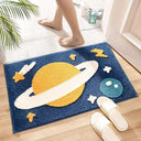 LXINDIA mats Roseate Space Super Soft (40x60 cm) Microfiber (Dark Blue)