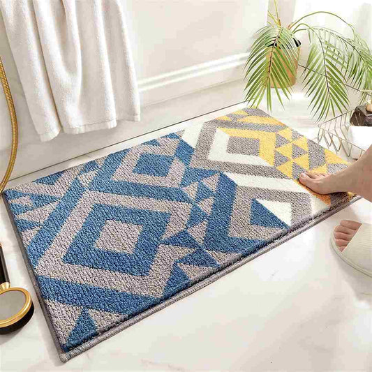 LXINDIA bath mat Roseate Tri Colour Super Soft Anti Skid Super Absorbent Mat (Yellow)