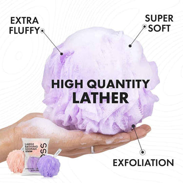 LXINDIA Loofah ross Large Bath Loofah (Peach and Purple)