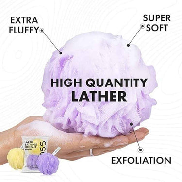 LXINDIA Loofah ross Large Bath Loofah (Purple and Yellow)