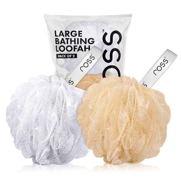 LXINDIA Loofah ross Large Bath Loofah (White and Gold)