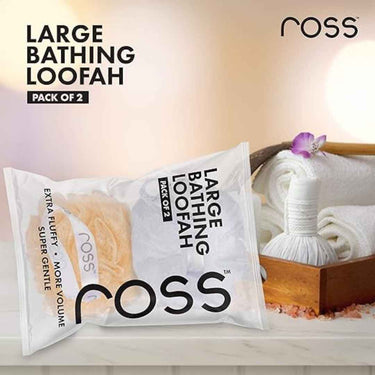 LXINDIA Loofah ross Large Bath Loofah (White and Gold)