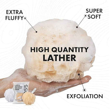 LXINDIA Loofah ross Large Bath Loofah (White and Gold)