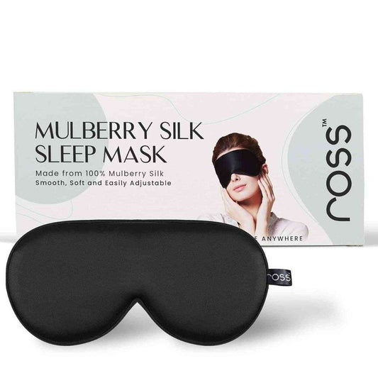 LX INDIA Eye Mask Ross Mulberry Silk Sleep Mask Eye Mask Black