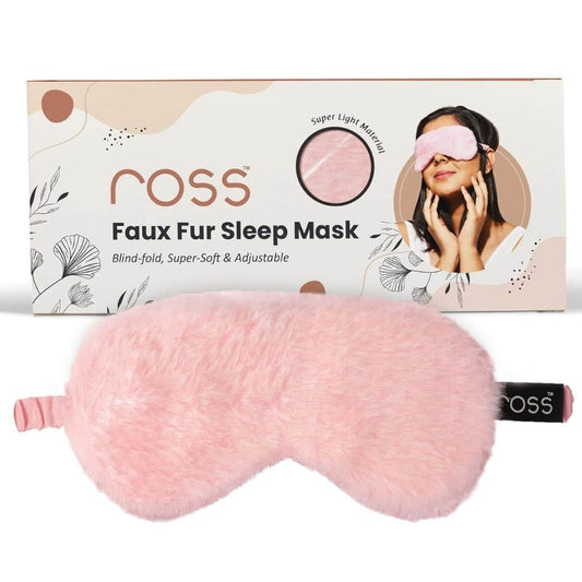 LX INDIA Eye Mask Ross Mulberry Silk Sleep Mask Eye Mask Pink Fur