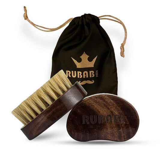 LX INDIA Beard Brush RUBAB MEN 100% Boar Bristle Beard Brush Oval Brown