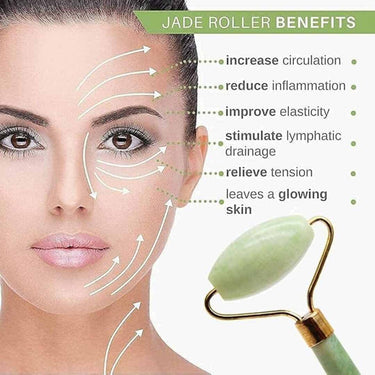 LXINDIA Face Massager RUDRESHWAR T Shaped Gold Electric Vibration Facial Massage With Jade Stone Gua Sha Tools Mini 3D Roller Face Massager