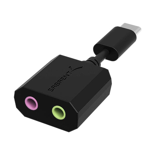 LXINDIA Sound Card SABRENT USB TYPE-C EXTERNAL STEREO SOUND ADAPTER