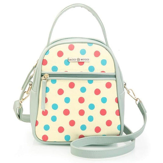 LX INDIA Bag SACCI MUCCI Top Handle Satchel Handbag Cute Polka