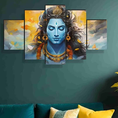 LXINDIA photo frame SAF Shiva Paintings For Wall Decoration Set Of Five