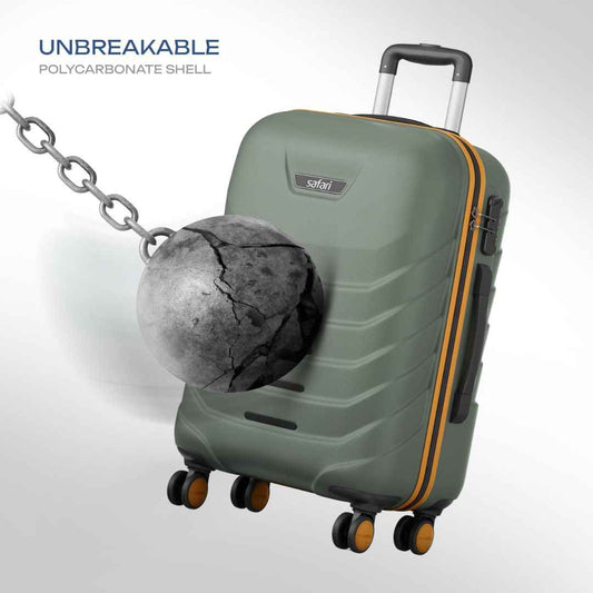 LX INDIA Travel Bag Safari Crescent 8 Wheels 76cm Large Check-in Trolley Bag Hard Case Polycarbonate 360 Degree Wheeling System Luggage, Travel Bag