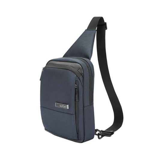 LX INDIA Travel Bag Safari Select Connect Sling Bag with Adjustable Shoulder Strap, Premium Durable Polyester Blend Fabric (Blue)